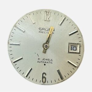 VTG Precision by Gruen 21 Jewel Men’s Wrist Watch Movement 1975 ~ Not Running